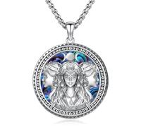 Eusense Ciondolo Triplo della Dea della Luna Argento 925 Ciondolo della Dea della Luna Ecate Collana Gioielli Amuleto Talismano Pagano Wiccano Gioielli di Protezione per Uomini Donne