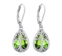 Eusense Orecchini Albero della Vita con Peridoto Orecchini Goccia Pendenti Regali di Gioielleria per Donne per Festa della mamma Compleanno