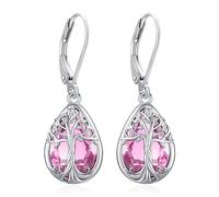 Eusense Orecchini Albero della Vita con Zircone Rosa Orecchini Goccia Pendenti Regali di Gioielleria per Donne Mamma Amata Moglie