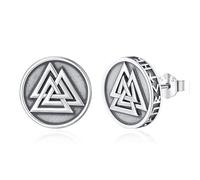 Eusense Orecchini Vichingo in Argento Sterling 925 Orecchini Valknut Rune Vichinghe Gioielli Amuleto Nordico per Uomo e Donna