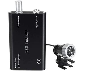 EustomA 1W LED Head Light Clip su Tipo Lampada LED Faro per Occhiali chirurgici Nero