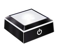 EUSTUMA Base luminosa a LED, espositore quadrato antiscivolo in una varietà di colori, adatto per opere d'arte sferiche in cristallo di vetro (Superficie superiore piatta)