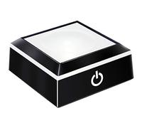 EUSTUMA Base luminosa a LED, espositore quadrato antiscivolo in una varietà di colori, adatto per opere d'arte sferiche in cristallo di vetro (Base a LED per sfera di vetro)