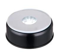 EUSTUMA Base rotante per display a LED colorato in cristallo, supporto luminoso a cambiamento di colore, piccolo LED per arte di cristallo 3D, decorazione per feste di vacanza. (B-Nero-luce bianca)