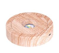 EUSTUMA Base rotante per display a LED, con luce colorata, adatta per opere d'arte sferiche in cristallo, decorazione per feste e festività. (legno)