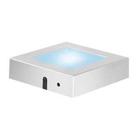 EUSTUMA Espositore quadrato con base luminosa, vari colori, arte in cristallo di vetro 3D, supporto luminoso a LED che cambia colore per decorazioni per feste natalizie