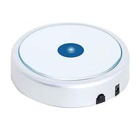 EUSTUMA Espositore rotondo antiscivolo con base luminosa a LED in vari colori, adatto per opere d'arte in cristallo di vetro, decorazioni per feste (senza rotazione). (argento)