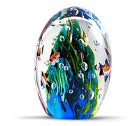 EUSTUMA Mondo sottomarino soffiato a mano, fermacarte in vetro per scrivania, decorazione per la casa da collezione, acquario, ufficio, amanti dell'oceano