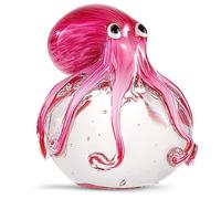 EUSTUMA Ornamento a forma di polpo in vetro soffiato a mano, ornamento a forma di animale marino per acquario, collezione di animali marini per regalo di compleanno, fermacarte da ufficio in vetro per