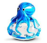 EUSTUMA Ornamento a forma di polpo in vetro soffiato a mano, ornamento a forma di animale marino per acquario, collezione di animali marini per regalo di compleanno, fermacarte da ufficio in vetro per