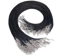 EuTengHao - 120 collane cerate nere con chiusura a moschettone, per realizzare bracciali, collane, gioielli, accessori (50,8 cm di lunghezza e 1,5 mm di larghezza)