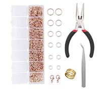EuTengHao - 1504 anelli aperti e chiusure a moschettone per la riparazione di gioielli, kit di accessori per la creazione di gioielli, per la riparazione di collane, oro rosa