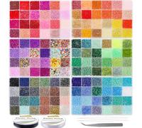 EuTengHao 3 mm perline di semi per Fare braccialetti 8/0 Piccole perle artigianali per braccialetto collane artigianali gioielli rendendo Forniture (36000Pcs, 144 colori)