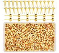EuTengHao 700Pcs Ottone Elementi di fissaggio Scrapbooking Brads Testa rotonda Ottone placcato Elementi di fissaggio per l'artigianato Arte Artigianato Scuola Progetto Decorativo Scrapbooking