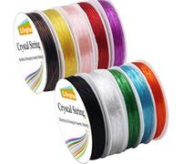 EuTengHao Confezione da 10 corde elastiche con cristalli, 0,8 mm, per braccialetti e creazione di gioielli (10 colori, 150 m)