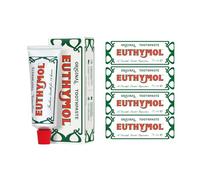 Euthymol Dentifricio Originale 75 ml x 4, senza fluoro, antiplacca, antibatterico, protezione dalla carie, denti e gengive puliti e sani, fresca menta rinfrescante