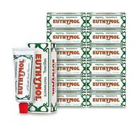 Euthymol Original Dentifricio 75ml x 12, Senza Fluoruro, Antiplacca, Antibatterico, Cavità Protezione, Denti e Gengive pulite e sane, Menta fresca, Cura dentale quotidiana in smalto orale
