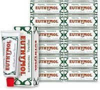 Euthymol Original Dentifricio 75ml x 12, Senza Fluoruro, Antiplacca, Antibatterico, Cavità Protezione, Denti e Gengive pulite e sane, Menta fresca, Cura dentale quotidiana in smalto orale