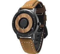 EUTOUR Orologio da uomo in legno, Orologio Magnetico, Minimalista, Unisex, al Quarzo, con Cinturino in Pelle/Acciaio inox, 40 mm, Pelle marrone, 40mm, Cinghie