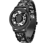 EUTOUR Orologio Magnetico con Quadrante Mimetico Cuscinetto a Sfera 3ATM Impermeabile Moda Semplice Nessun Vetro Quarzo Cinturino in Resina