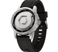 EUTOUR Orologio Magnetico da Uomo Cuscinetto a Sfera Moda Semplice Nessun Vetro Quarzo Orologi da Polso da Uomo 42mm Cinturino in Silicone Argento