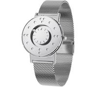 EUTOUR Orologio Magnetico da Uomo Cuscinetto a Sfera Silent Touch Resistente all'Acqua Moda Minimalista Senza Vetro Orologio al Quarzo 40mm Maglia Milanese Cinturino Acciaio Inox Argenteo