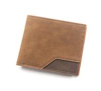 EUTYRG Portafogli da Uomo Portafogli da Uomo Portafoglio Corto Tri-Fold Portamonete da Uomo retrò da Lavoro Portafoglio Multifunzionale per Carte (Marrone Chiaro)