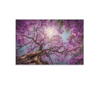 EUUMKOO Stampa artistica da parete su tela, con vista sulla luce del sole, giganti fiori di ciliegio, stampa artistica per casa, soggiorno, camera da letto, decorazione da parete, senza cornice, 20 x