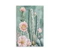 EUUMKOO Tela artistica da parete con fiori del deserto, immagine da sogno con cactus floreale ad acquerello, stampa su tela, decorazione per casa, soggiorno, camera da letto, decorazione da parete, 40