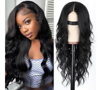 Euvia Parrucca frontale in pizzo 13 x 6 capelli umani parrucche ondulate per donne nere capelli veri natura nera parrucca frontale in pizzo densità 180 pre-pizzicata con capelli di bambino (33 x 6 cm