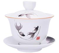 EUXHTYWP Ciotola da tè tradizionale cinese, set da tè creativo in ceramica Gaiwan, zuppiera Kung Fu, artigianato for la cerimonia del tè