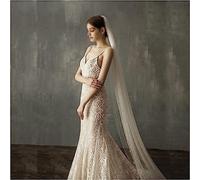 EUXHTYWP Velo da Sposa, splendido Velo Bianco/Avorio/Champagne con Pettine, Uno Strato, Lunghezza cattedrale, Perle, Matrimonio(Champagne,300cm)