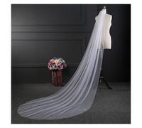 EUXHTYWP Velo da Sposa, Velo a Uno Strato, 5 Metri, Corto 3 for la con Pettine e Nastro for veli Chiesa(Ivory,300cm)