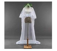 EUXHTYWP Velo da Sposa, Velo Bianco Avorio a Uno Strato, Lungo 3 Metri, Accessorio, Bordo Superiore, Matrimonio con Pettine di Cristallo(Ivory)