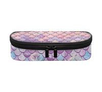 EUxrbanime Astuccio a forma di scaglie sirena per ragazze e adolescenti astuccio in tela con cerniera grazioso organizer cancelleria con motivo a sirena ideale per la scuola l'ufficio e i viaggi