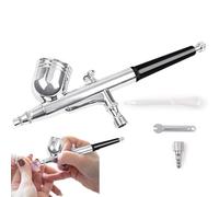 Euyehn Kit Aerografo - Aerografo per Barbieri 0.8-3.5 BAR con Ugello 0.3mm - Macchina per Verniciare con Ugello 0.3mm per Decorazione Biscotti, Modellismo, Parrucchieri e Torte