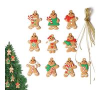 EUYKQNOI 10 Pezzi Ornamenti per Albero di Natale, Addobbi Natalizi a Forma di Omini Pan di Zenzero, Decorazioni Festive per Casa, Regalo Natalizio Carino e Tradizionale