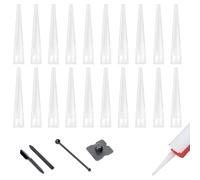 EUYKQNOI 20 Pack Ugelli in Silicone,Beccucci per Cartuccia in Silicone Beccucci,Silicone Ugelli,Ugelli per Calafataggio,Cartuccia Ugelli per Sigillante Adesivo e Pistola,Raschietto multiuso