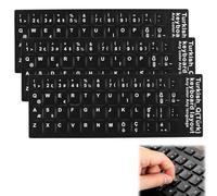 EUYKQNOI 3 Adesivo turco per tastiere PC/laptop e notebook, 11 x 13mm, trasparente con vernice protettiva opaca, chiaro | Klavye için Türk harfleri | Turkish Keyboard Stickers
