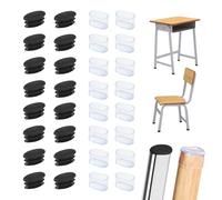 EUYKQNOI 32 Pezzi Tappi Ovali per Sedie con Gommini Cuscinetti Piedi Gamba Pastiglie - 15mm x 30mm Cuscinetti Terminali