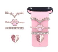 EUYKQNOI 4 Pezzi Anelli Decorativi Smartwatch, Accessori per smartwatch, Per Cinturino Appl e Watch 40mm 44mm 41mm 45mm 38mm 42mm Anelli Decorativi, Per la Festa della Mamma e San Valentino, A