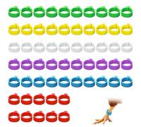 EUYKQNOI 60 pcs anelli per zampe di uccello di 16 mm in plastica, multicolori, Perfetti per polli, quaglie, piccioni e altri piccoli animali, Con clip sulle gambe per un facile utilizzo