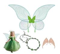EUYKQNOI Ali da Fata e Ali Fata Magiche, Set Completo con Orecchie da Elfo, Cerchietto da Fata e Bacchette a Stella, Per Feste di Carnevale e Feste in Costume, Per Adulti e Bambini, Set di 3 Pezzi