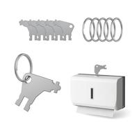 EUYKQNOI Chiave per Dispenser Carta Igienica in Metallo - Set da 5 Pezzi con 5 Anelli, Compatibile con Georgia Pacific, Tork SCA, San Jamar - Per Asciugamani di Carta, Dispenser Bagno e Uffici