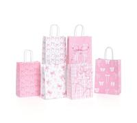 EUYKQNOI Sacchetti Regalo busta regalo compleanno Colorati con Manico 6 Pcs di Sacchetti di Carta Colorati,Sacchetti di Carta Kraft Colorati per Feste di Natale,Matrimoni,Compleanni,Celebrazioni,Dolci