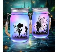 EUZLABBY Lanterne Solari da Esterno,6 Pezzi Vaso di Muratore Solare Fata,Il Fata Farfalla Nella Barattolo di vetro,Impermeabile IP65,Appendere/Piatto,per Giardino Esterni Interni Feste Natale.