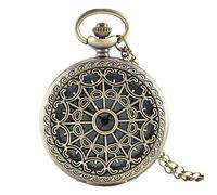 EUZLKDXU Orologio da Tasca Antique Spider Web Hollow Black/Bronzo Quarzo Pocket Orologio da Tasca a Steampunk Pendente Collana Catena Regali for Uomini Donne Orologio da Tasca Uomo(Bronze)