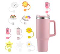 EUZUXU 10 Pezzi Coperture per Cannuccia per Cup, in Silicone Antipolvere, Riutilizzabili, per Cannucce da 10 mm Accessori per Tazze