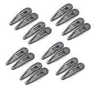 EUZUXU 16 Pezzi Glitter Clip a Scatto per Capelli, Caramella Colorata Belle Clip Capelli Semplici, Paillettes Barrettes Accessori per Donna Bambina(Nero)