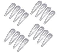 EUZUXU 16 Pezzi Glitter Clip a Scatto per Capelli, Caramella Colorata Belle Clip Capelli Semplici, Paillettes Barrettes Accessori per Donna Bambina(Argento)